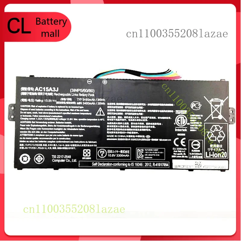 

Новый аккумулятор AC15A8J AC15A3J для Chromebook Acer 11 C735 CB3-131 CB5-132T