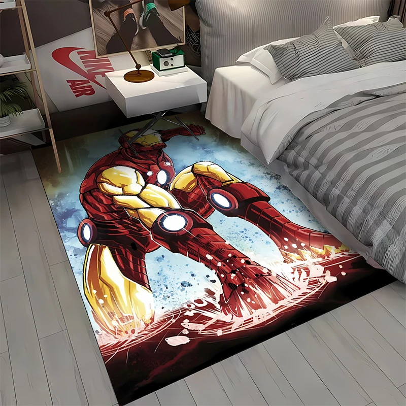 Marvel-Avengers Iron-Man Large Carpet Living Room Home Decor Sofa Table Rug Anti Slip Chair Lounge Floor Mat Carpet for Bedroom