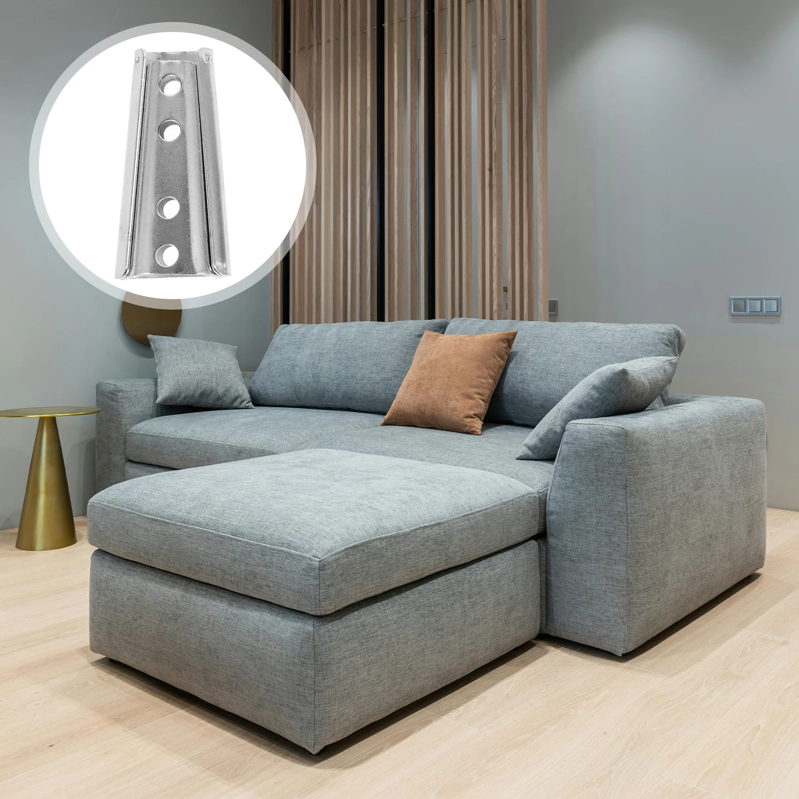 4pcs Sofa Connectors Iron Furniture Hardware For Bed Frame Sofa Lock Replacement Tapered Diagonal Bolt Sturdy Tool