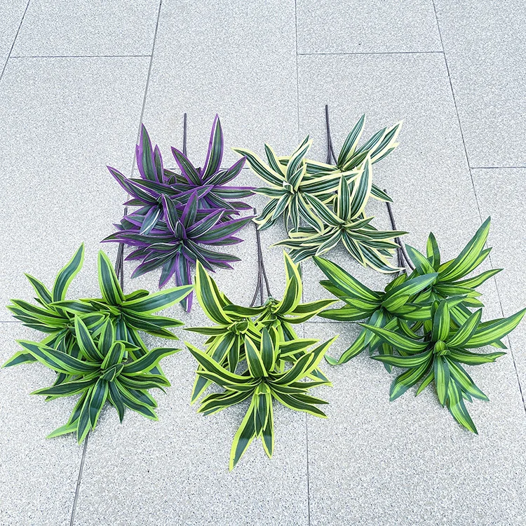 Simulación de plantas verdes, ramas de lirio de plástico, hojas de flor falsa, maceta sin maceta, estudio, decoración de escritorio, plantas