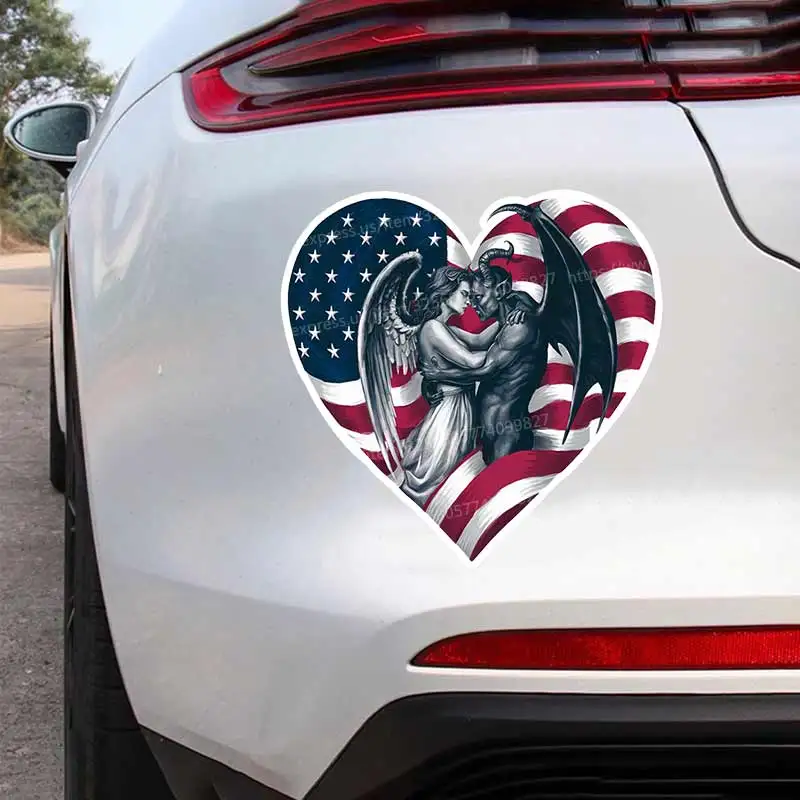 

Car Stickers American Flag Gothic Heart Decal Vinyl Waterproof Outdoor Car Bumper Window Notebook Computer Decoration Y233
