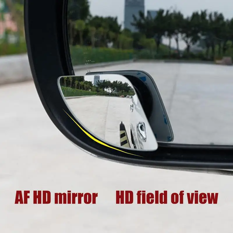 Side View Mirror Blindspot 2pcs Rearview Convex Side Mirrors Frameless Fan-Shaped Easy Installation Waterproof Blind Side