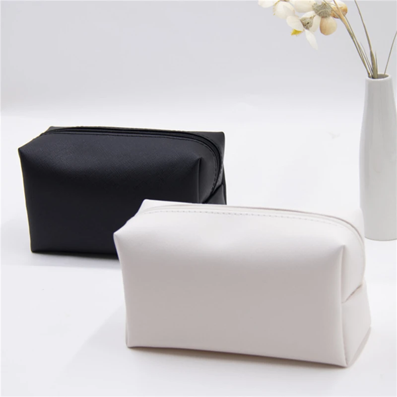 Girls Cute Pink Cosmetic Bag PU Leather Makeup Handbag Women Travel Toiletry Storage Pouch Waterproof Organizer Make Up Case