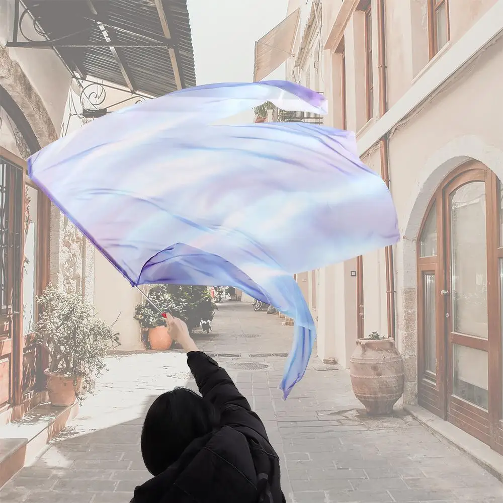 with Telescopic Sticks Belly Dance Accessories Props Multicolor Lightweight Colorful Scarves Flag Scalable Rods Portable