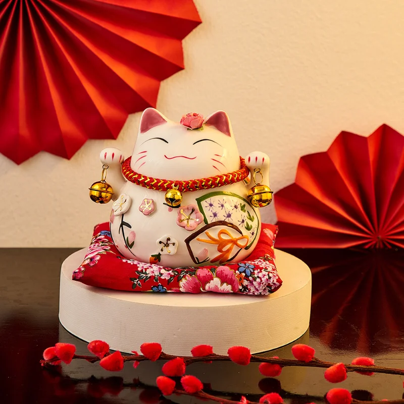 

Japanese Room Ornaments Ceramic Maneki Neko Piggy Bank Japanese Lucky Cat Home Fortune Money Box Desktop Feng Shui Decoration