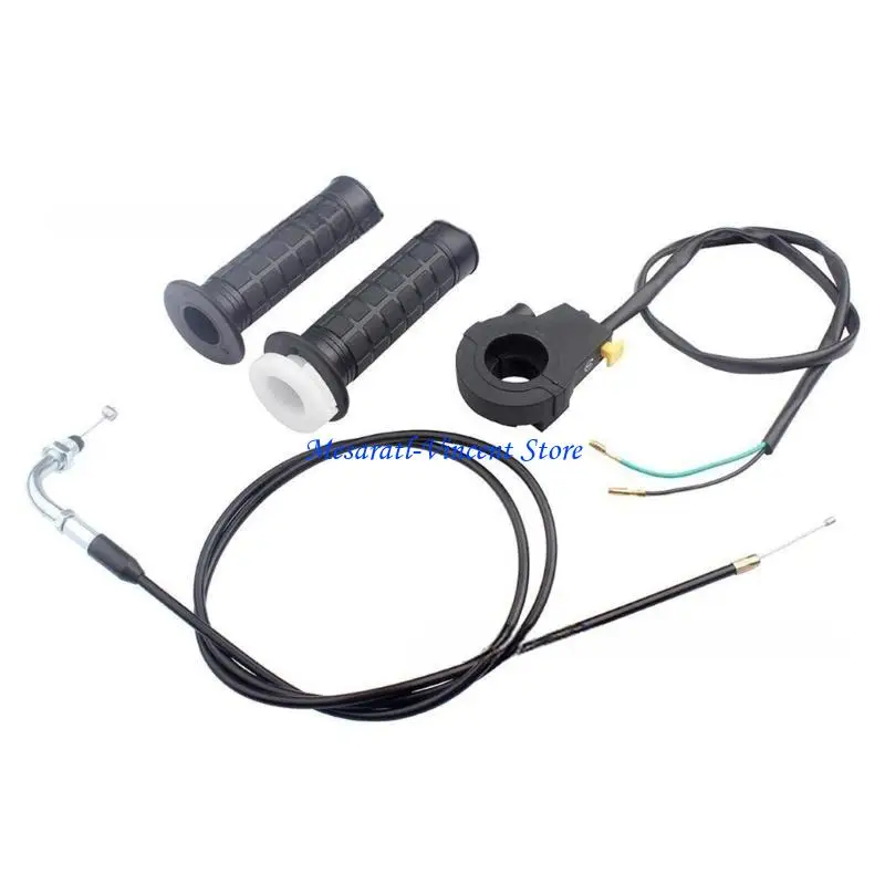 A70F Throttle Line Accelerator Handle Grips for 2 Strokes Engine 60/50cc Mini Bike 22mm Twist Throttle Grips Cable Assembly