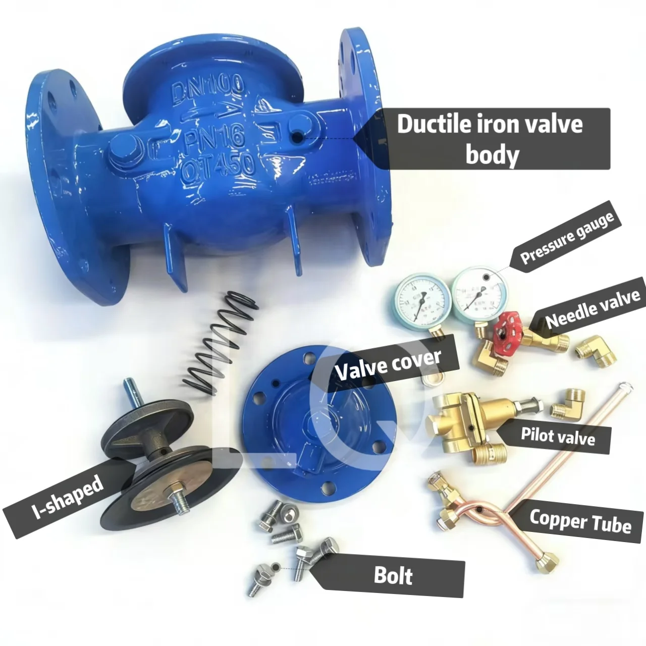 Adjustable pressure reducing valve 200X hydraulic control valve tap water flange fire engineering pilot pressure reducing valve