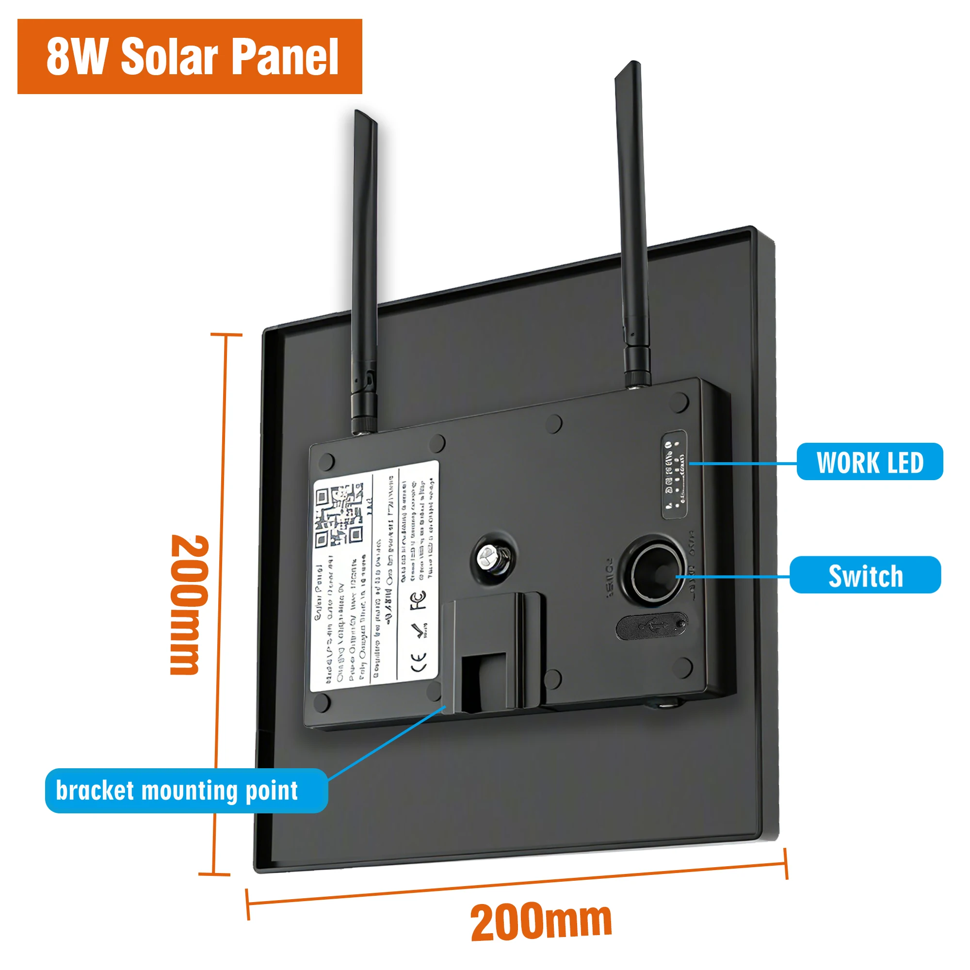 8W Solar Panel With Battery Outdoor Waterproof Heltec V3 V4 868