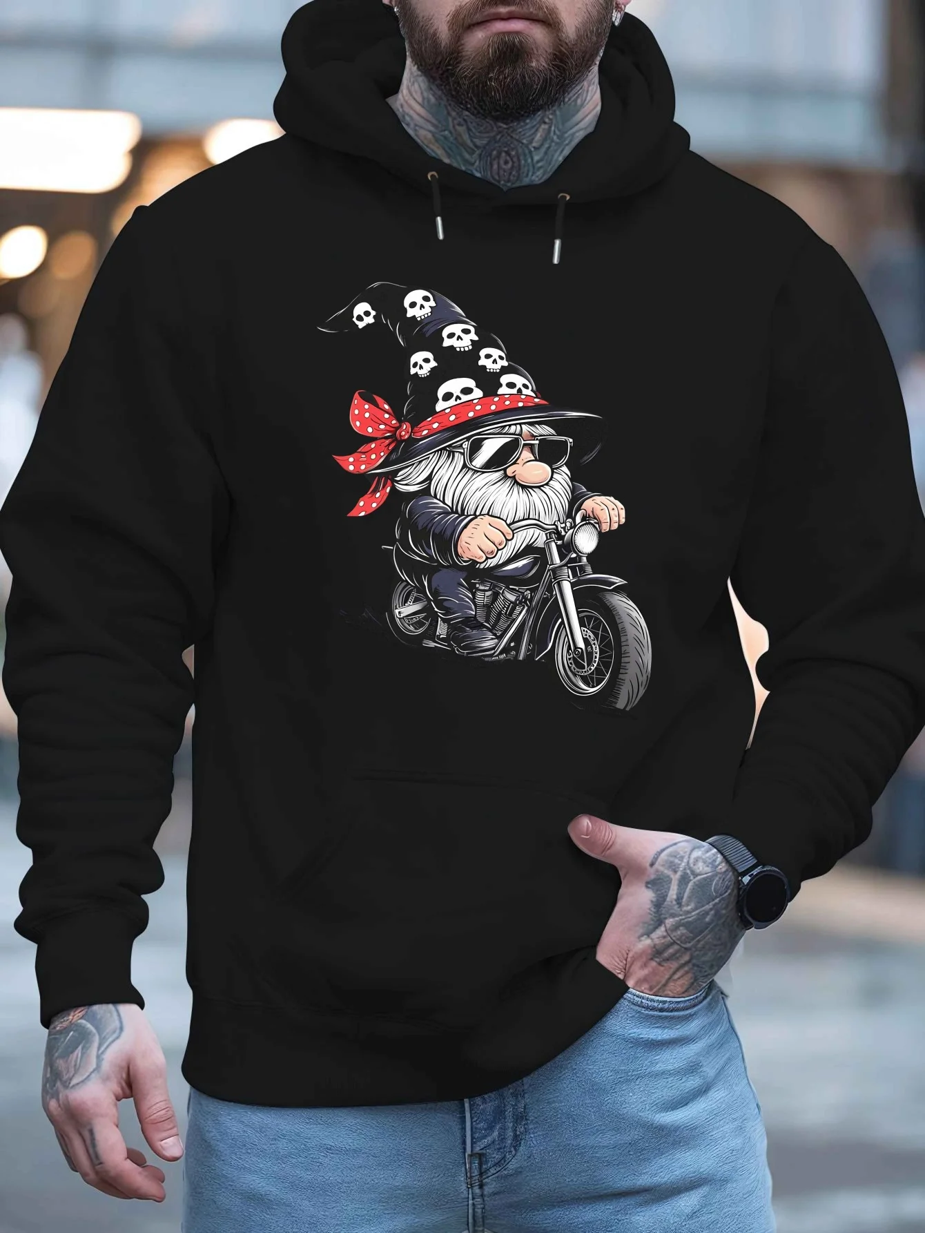 2024 New Men's Sweater, Motorcycle Dwarf Pattern, Very Suitable for Autumn and Winter, A Variety of Styles To Choose From, Including Trendy Hooded Models, Plus Size