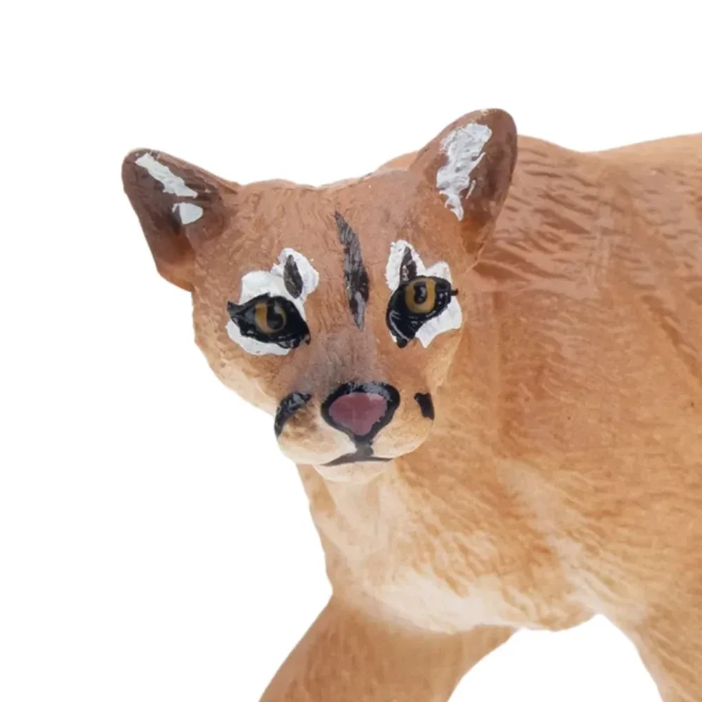 Toymany シミュレーションクーガー野生動物動物モデルおもちゃミニフィギュア人形アクション置物おもちゃ子供のギフトケーキ装飾