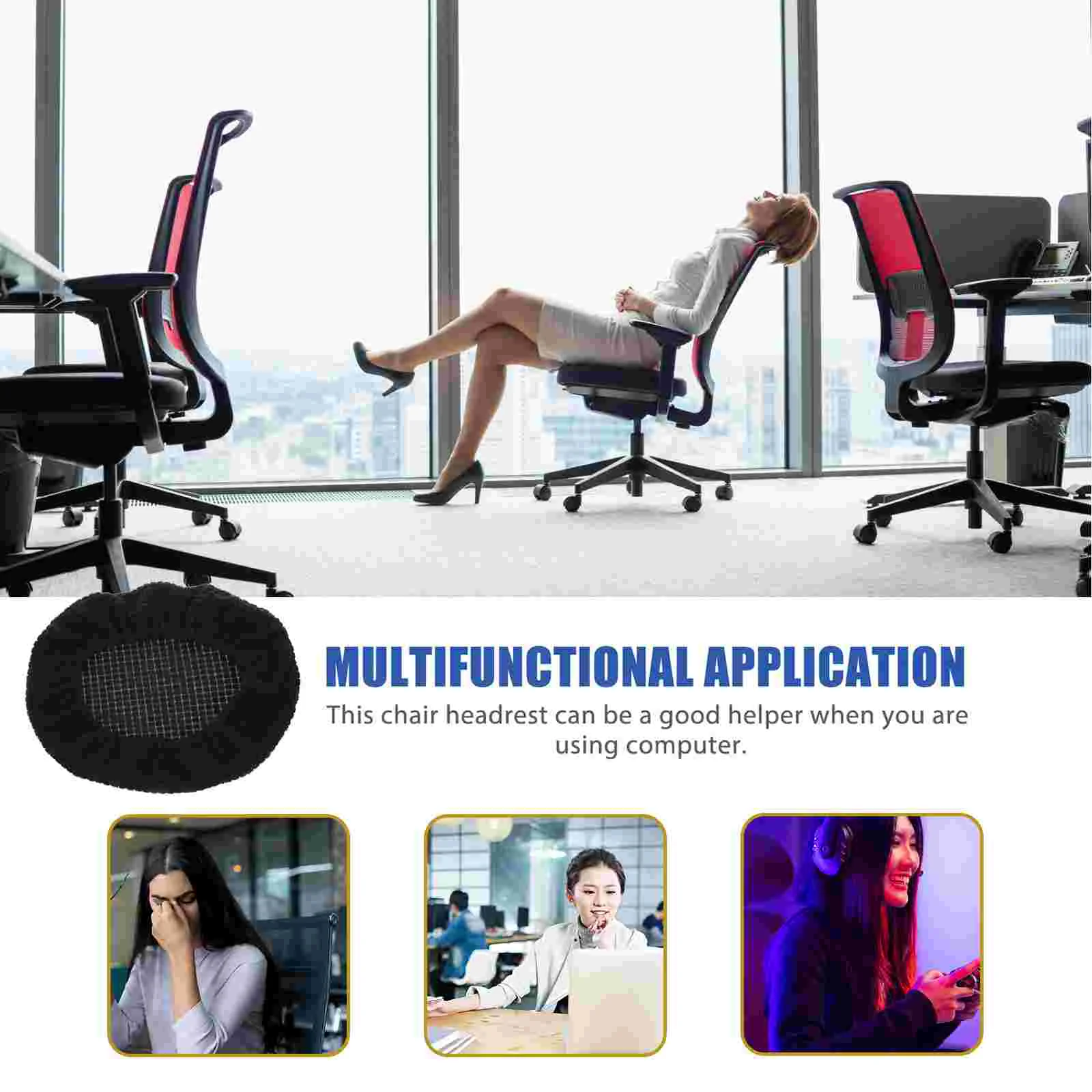 Computer Chair Headrest Cover Removable Chair Head Cushion Sleeve Headrest Sleeve office chair headrest cover images - 6