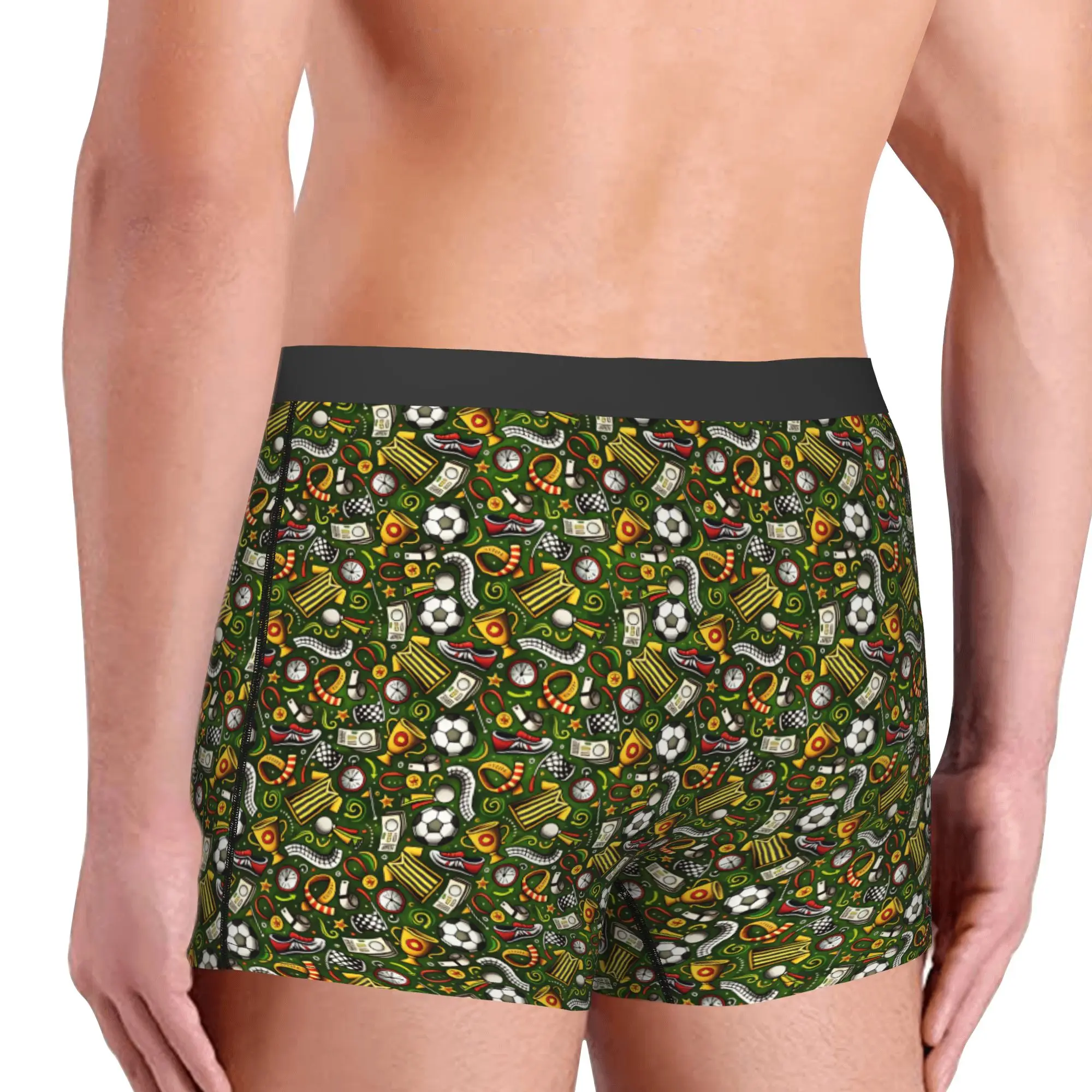 Soccerly Whistle Trophy Heart Star Underwear Male Printed Sports Footbally  Boxer Shorts Panties Briefs Breathable Underpants