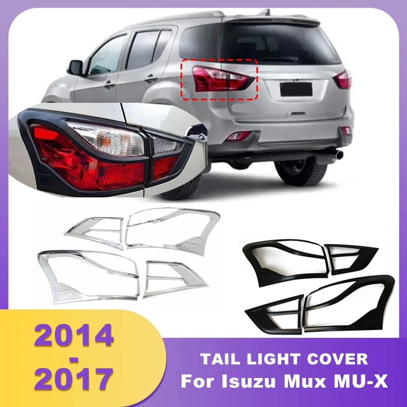 

ABS Chrome Rear Bumper Tail Light Covers Tail Lamp Cover Trim For Isuzu Mux MU-X 2014 2015 2016