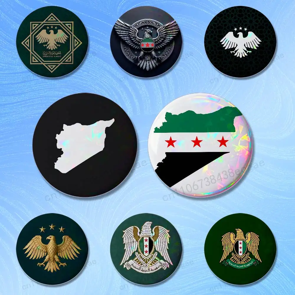 

Flag Art Syria Syrian Custom Badges 25 32 44 58 75 mm Brooch Backpack Hat Enamel Pins Accessories Toys Gifts