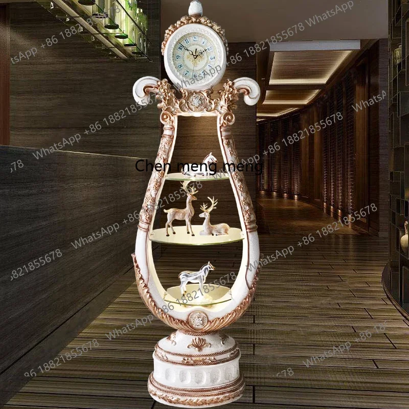H178Living room wine cabinet floor clock European standing clock decorative cabinet silent vertical large clock