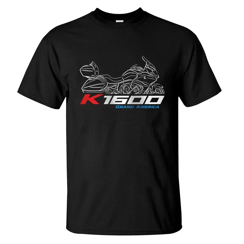 2024 Men T Shirt Casual Motorcycle Enthusiast K1600 Grand America T-shirt Graphic Summer Short Sleeve 100% Cotton S-3XL Cool Tee