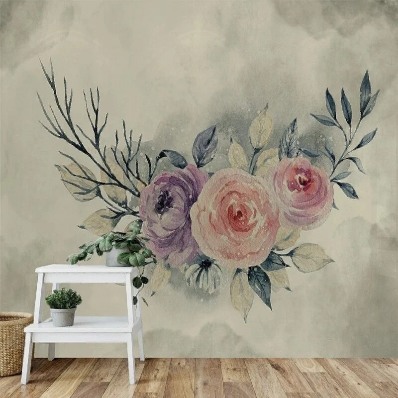 Modern Minimalist Elegant And Romantic Floral Small-Scale Watercolor Decorative Painting For Interior Design
