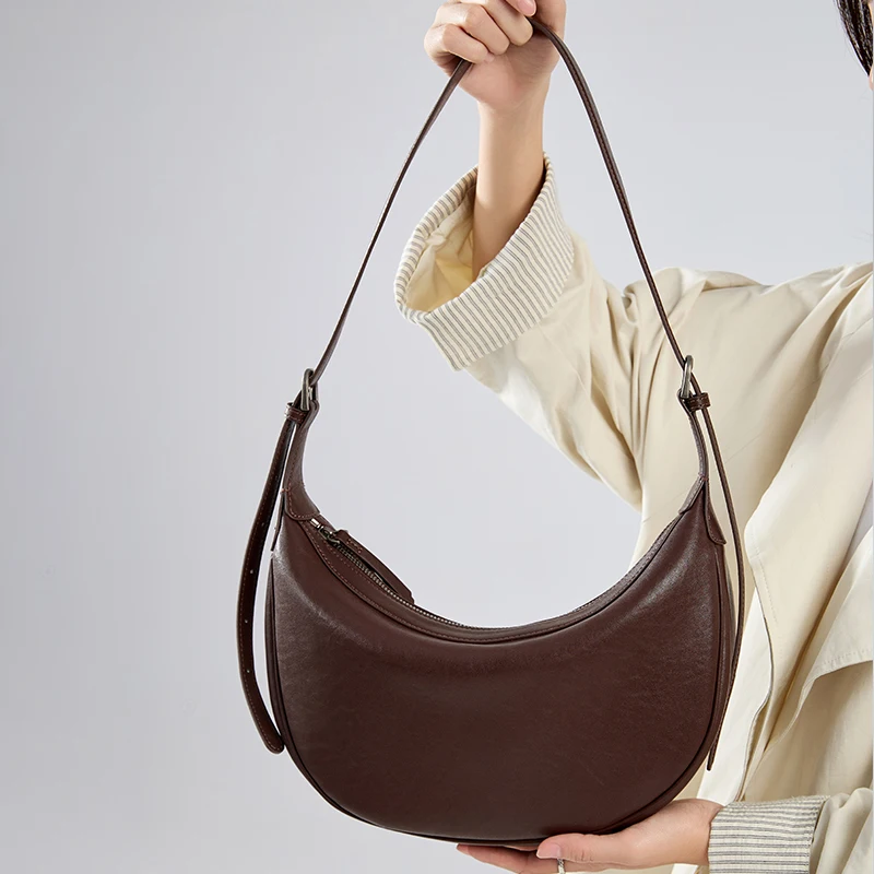 

Женские сумки из натуральной кожи, большая вместительная сумка через плечо, повседневная сумка-кроссбоди, женская дизайнерская сумка-хобо класса люкс