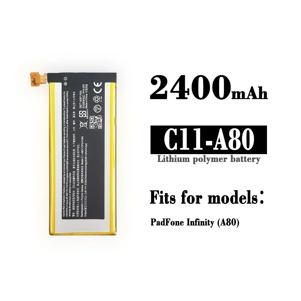 Mobile Phone Replacement Battery For ASUS PadFone Infinity A80 C11-A80 2400 MAh New Lithium Batteries + Tools