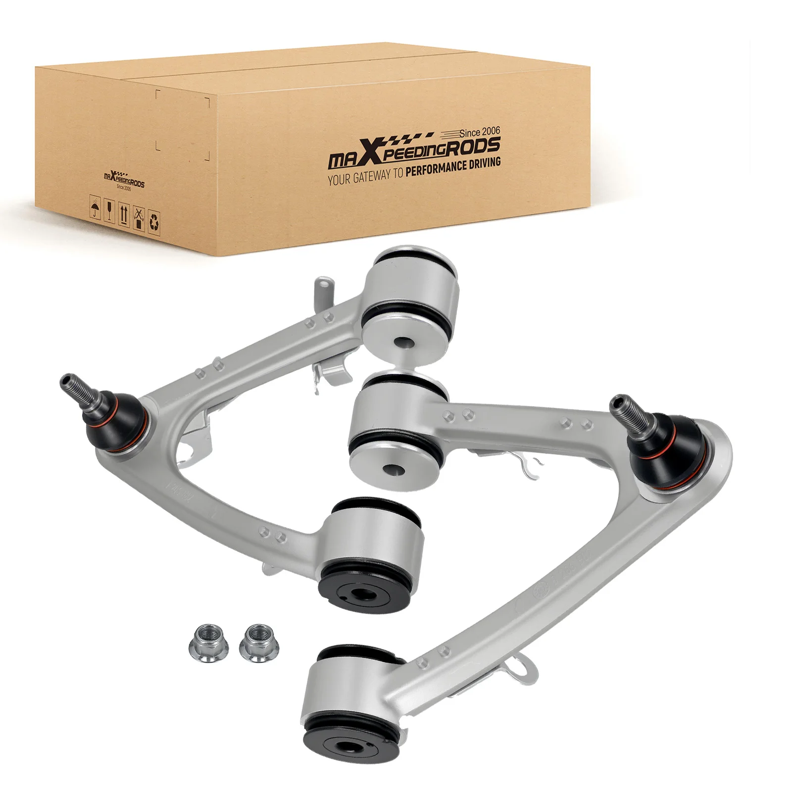 2x Aluminum Front Upper Control Arms For 2008-12 For Quattroporte & 2008-18 GranTurismo-MaXpeedingrods 2-Year Warranty