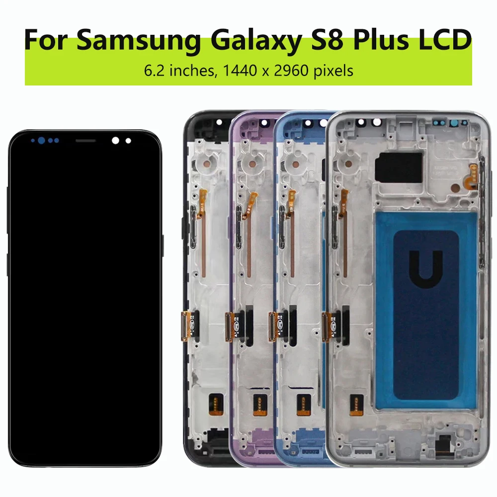 TFT Screen For Samsung Galaxy S8 Plus S8+ Display SM-G955F, SM-G955FD With Frame Touch Screen Assembly Replacement