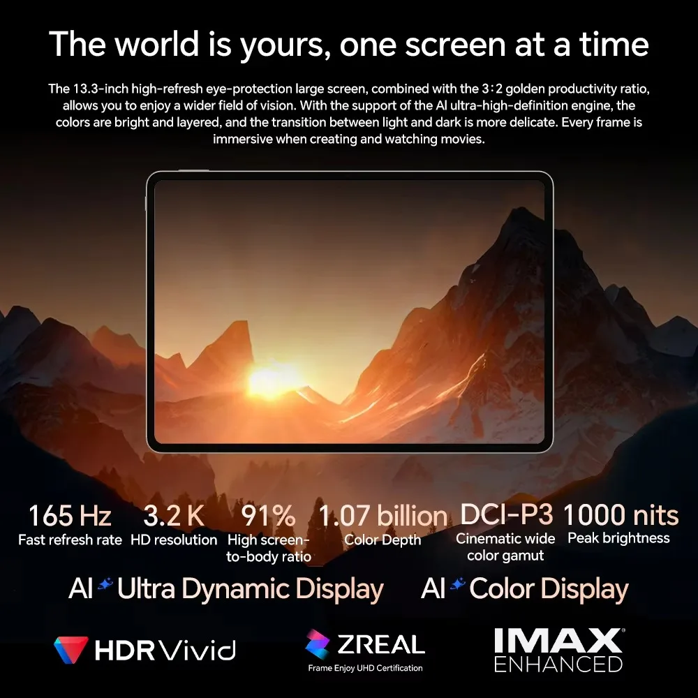 Global Version HONOR MagicPad 3 Tablet 165Hz 13.3'' 3K LCD Display Pad Snapdragon 8 Gen 3 12450mAh Battery MagicOS 9.0.1 16+512GB New honor tablet