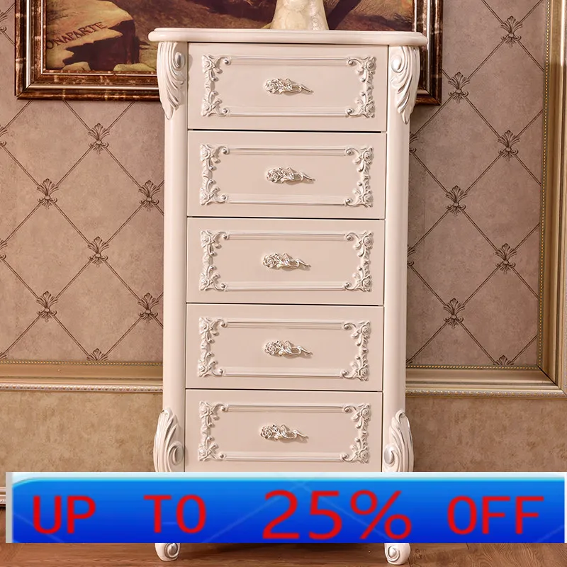 YJQ solid wood four or five chest of drawers living room storage solid wood carved storage side cabinets