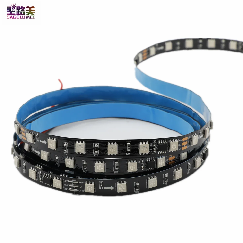 DC 24V WS2811 Individually Addressable 30/60leds Pixel Strip Light Digital RGB 5050 Ribbon Tape Non-waterproof 1 Ic Control 6