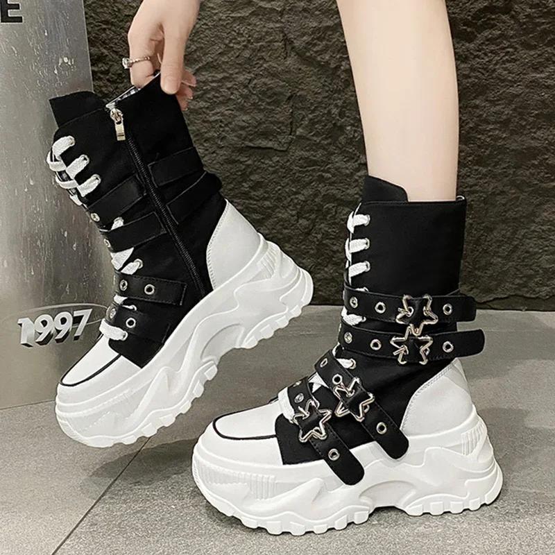 New Rock Platform Y2K Boots Women Summer 2026 Gothic Metal Star