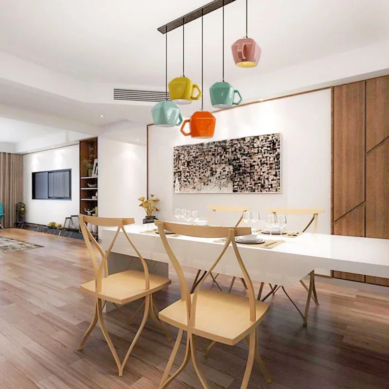 Modern Cup Pendant Light Nodic Dining Room Hanging Lamp Kitchen Chandelier Fixtures Ceiling Lighting Home Decor Loft Luminaire