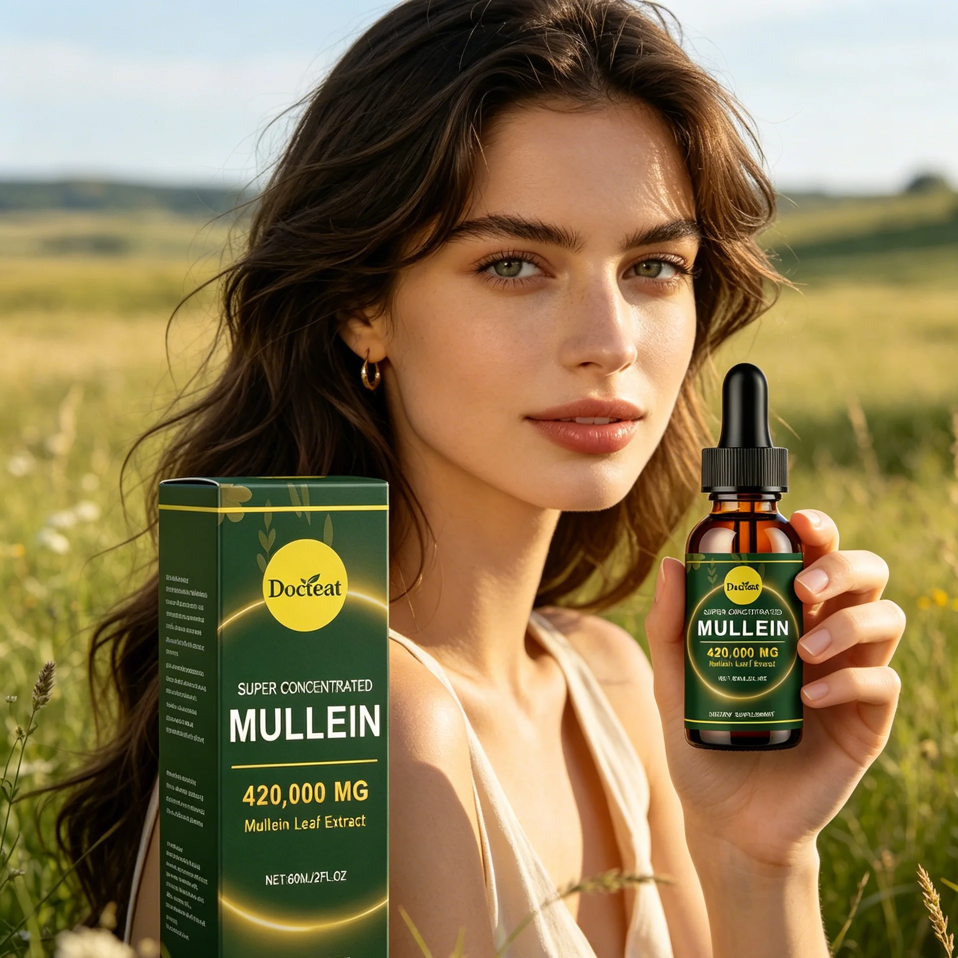 Organic Mullein Leaf Drops Lung Cleanse Respiratory Support Herbal Extract Clear Mucus Better Breathing Liquid Supplement