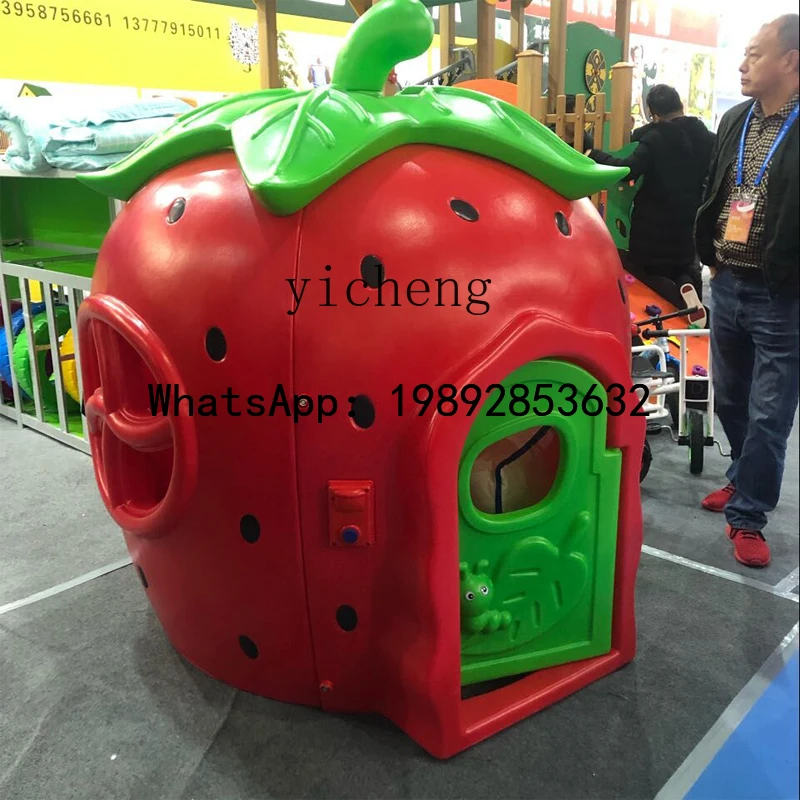 WJ البلاستيك الفراولة المشاغب القلعة منزل الأطفال خيمة رياض الأطفال في الهواء الطلق لعبة البيت