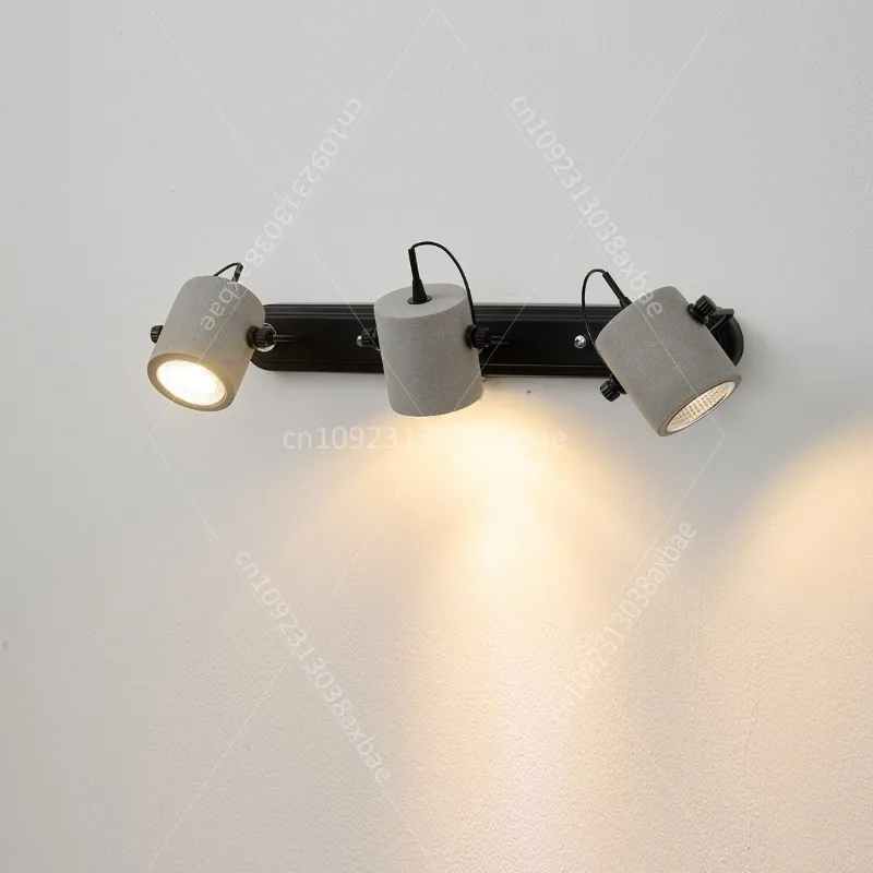 Micro Cement Wall Lamp Industrial Retro Rotating LED Sconce for Bedroom Bedside Stair Background Wall Homestay Cafe