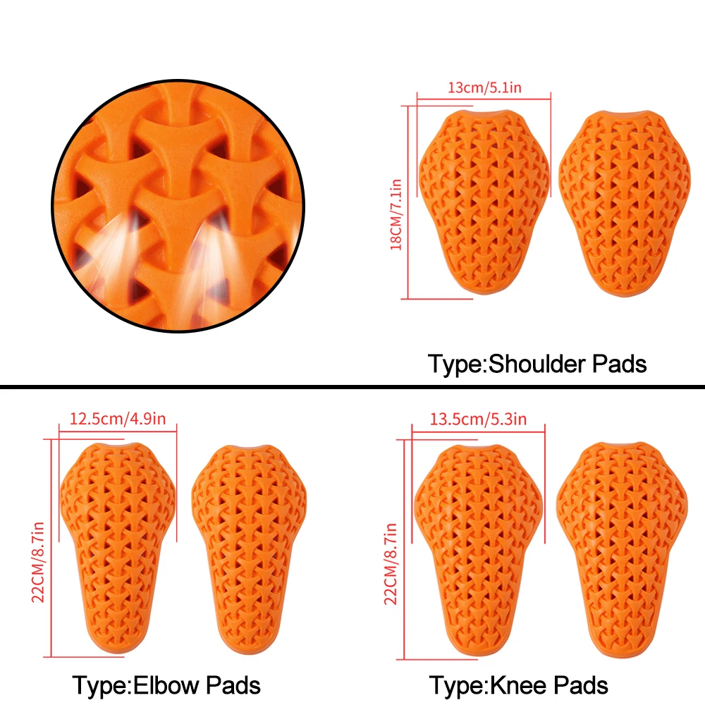 WOSAWE Motorrad Fahrrad Schulterschutz Ellenbogenschützer Knieschützer Anti-Fall Atmungsaktive Motocross-Jacke Schutzausrüstung CE Level 2