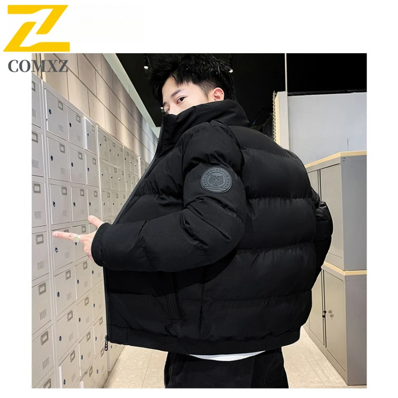 Men's Parka Coat Stand Collar Casual Outdoor Loose Warm Skiing Exercise Winter Jacket  Windproof Travel Cold Proof Bread Jacket