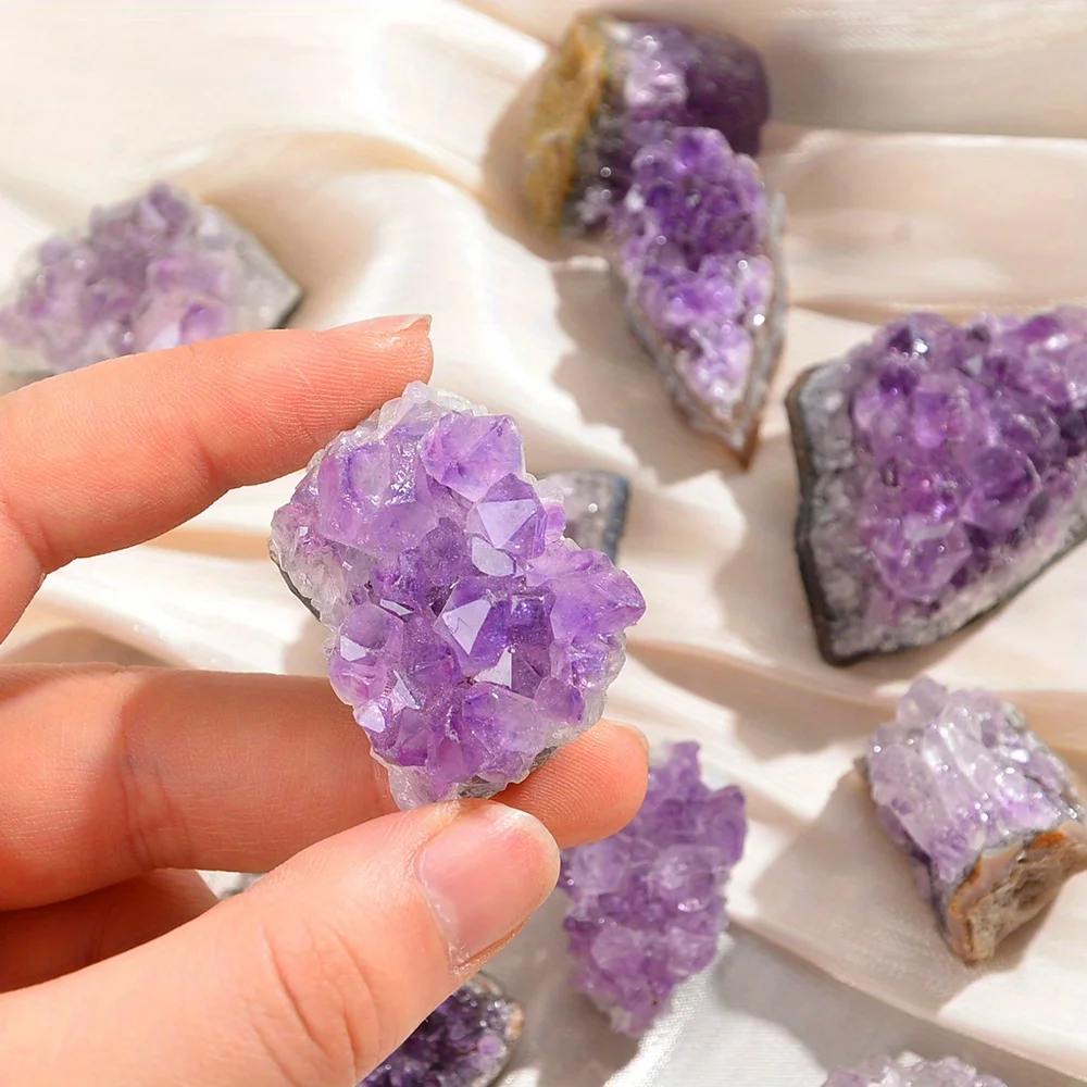 Pack of 5/10/20 Natural Rough Amethyst Stones, Raw Purple Crystal Reed Diffuser Stones for Home Office Decor & Healing Gift
