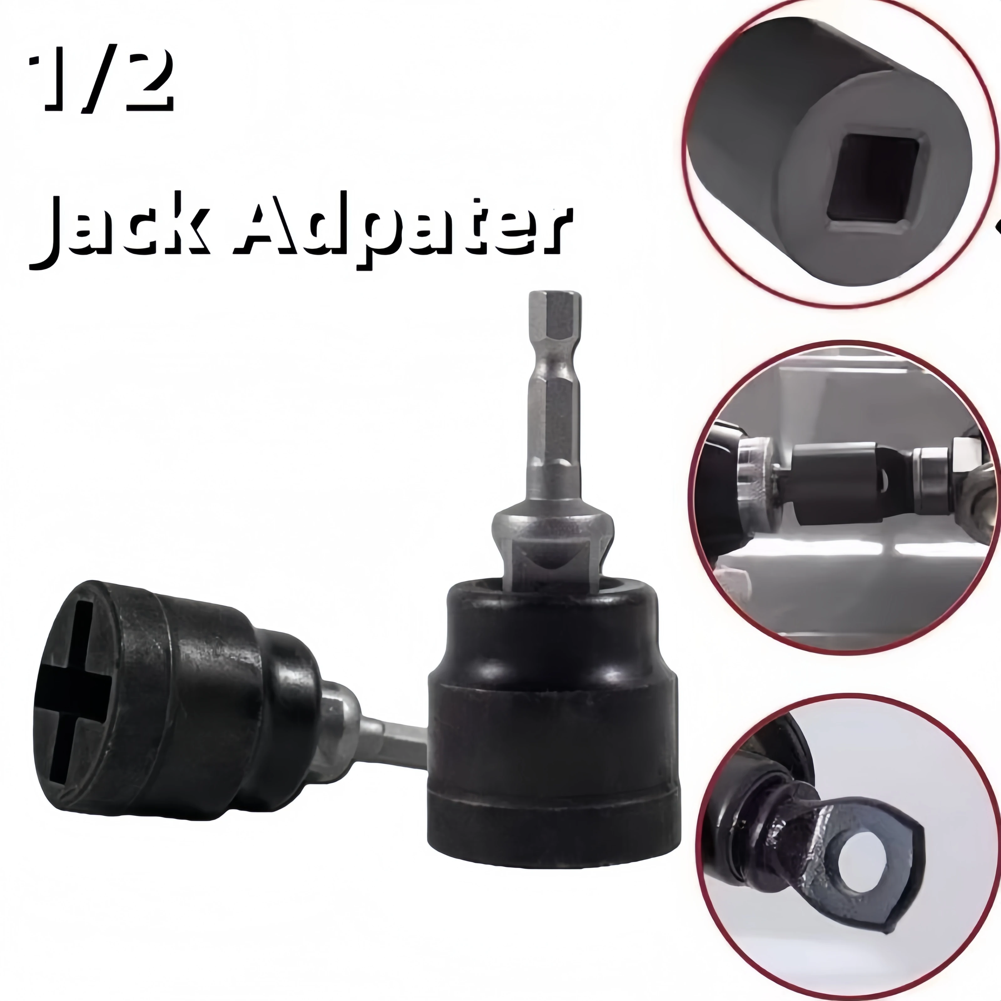 Universeller 1/2 Zoll Scherenwagenheber-Adapter RV-Stabilisator Bohrmaschinen-Kompatibel Hochfester Stahl Kugelgelenk-Schlagschrauber Werkzeug