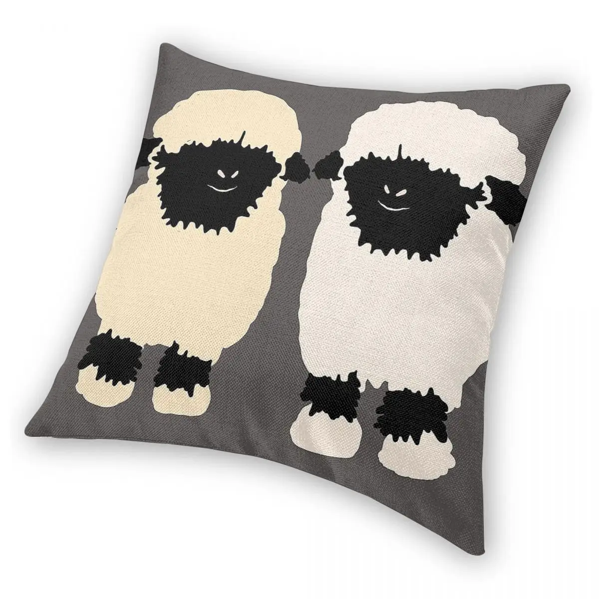 Valais Blacknose الأغنام الأصدقاء ساحة المخدة البوليستر الكتان المخملية الإبداعية كسوة وسائد للزينة غطاء وسادة السيارة 45x45