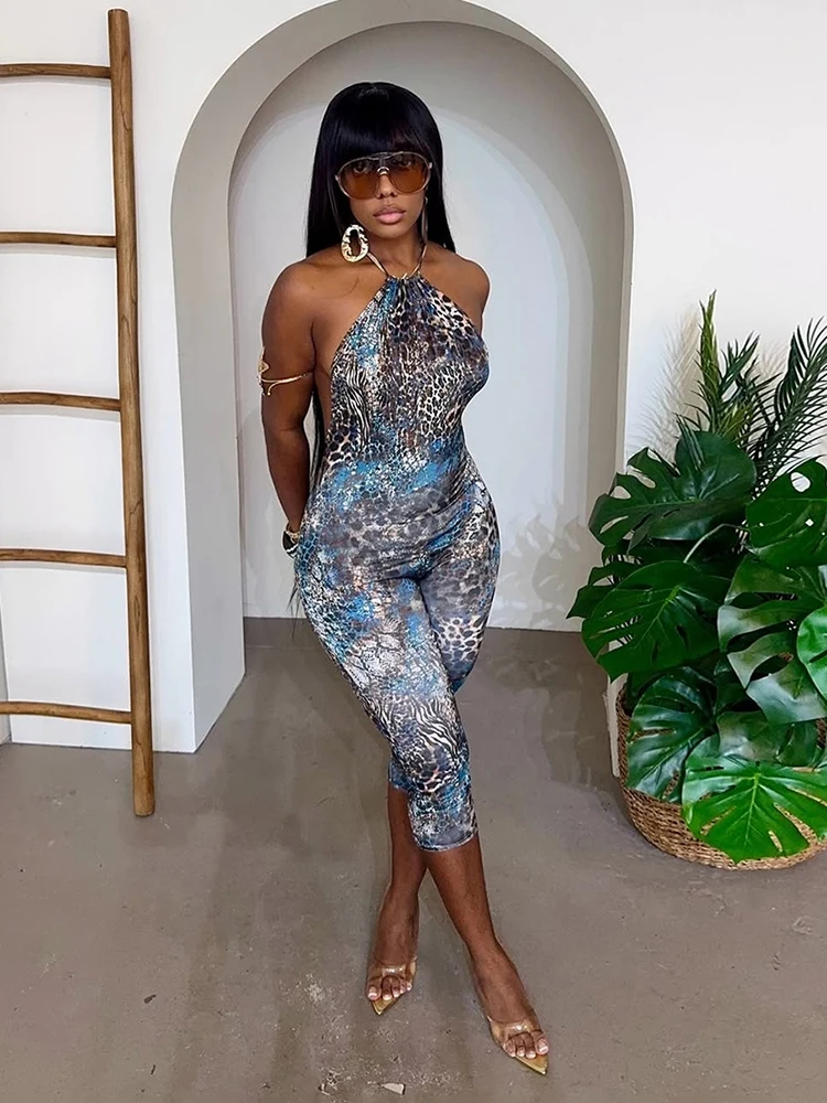 

Женский комбинезон Nibber без спинки с леопардовым принтом, с открытыми плечами, облегающий, персикового цвета, для вечеринок, в стиле Hot Girl, для ночных клубов, дерзкий, сексуальный комбинезон