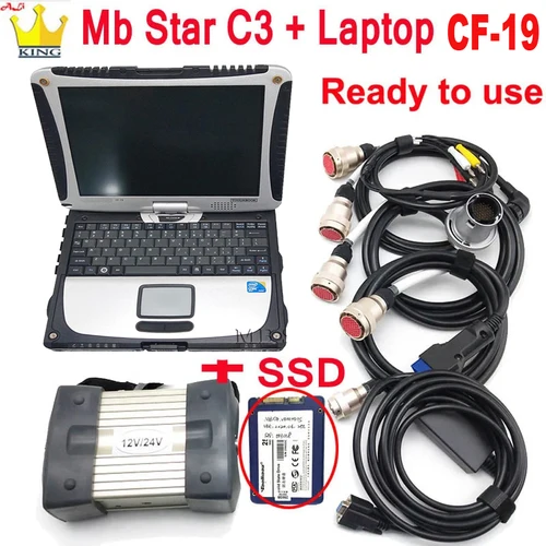 BEN Z 자동차 트럭용 소프트웨어 NEC 릴레이 노트북 cf-19, 최고의 MB STAR C3 프로 자동차 진단 도구, C3 멀티플렉서 SD 스캐너