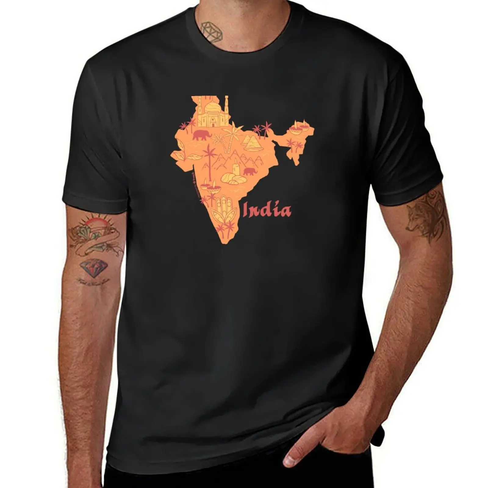 Map of India for world travelers T-Shirt Aesthetic clothing korean fashion mens graphic t-shirts big and tall