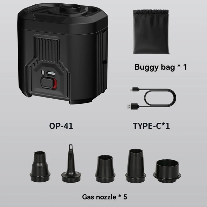 ELOS-Electric Air Pump Rechargeable Air Pump Air Inflator With 2500Mah Battery For Air Bed Mattress Pool Floats Boats