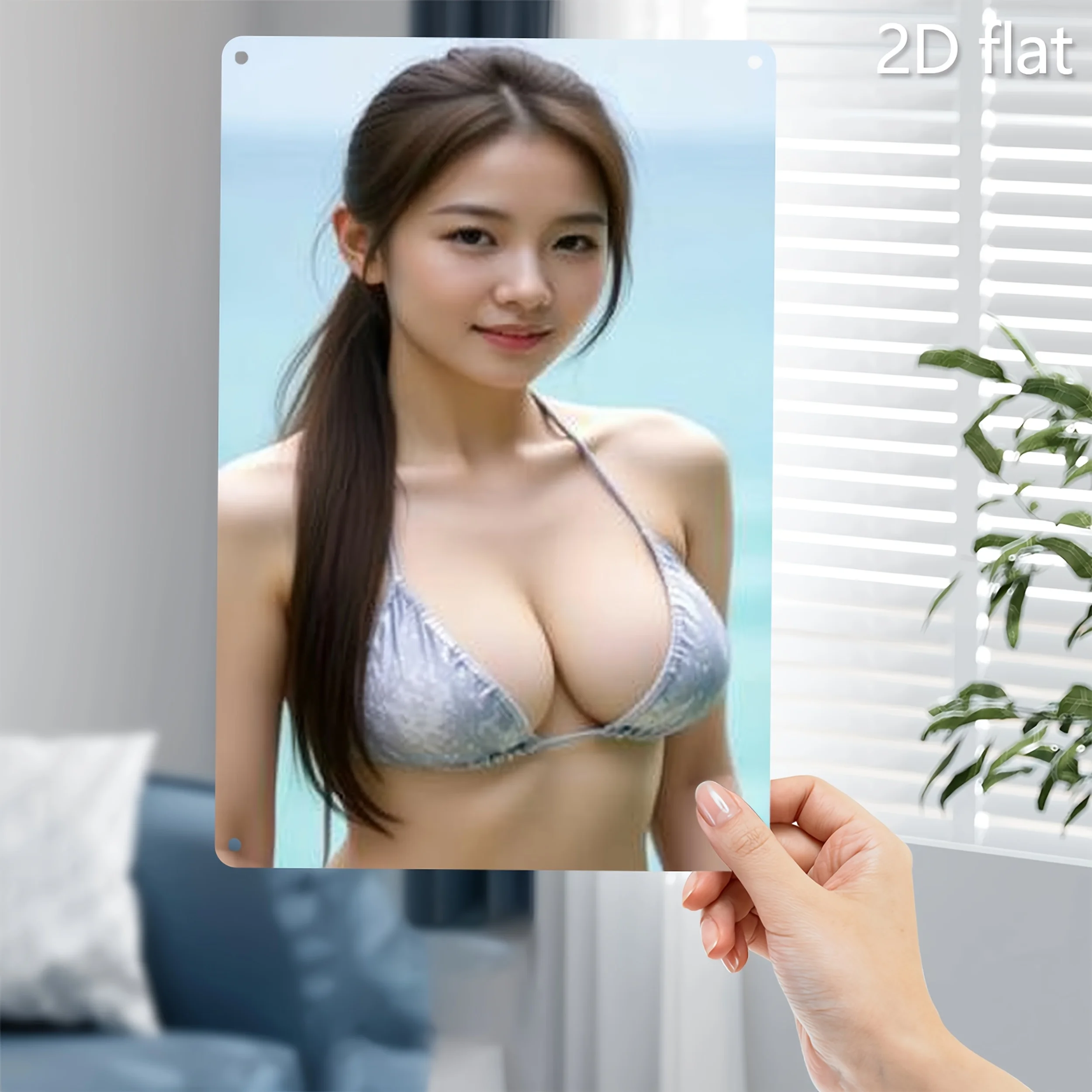 Retro Metall Wandkunst für Frauen, Sommer-Strand-Dekor, Eisen-Schild