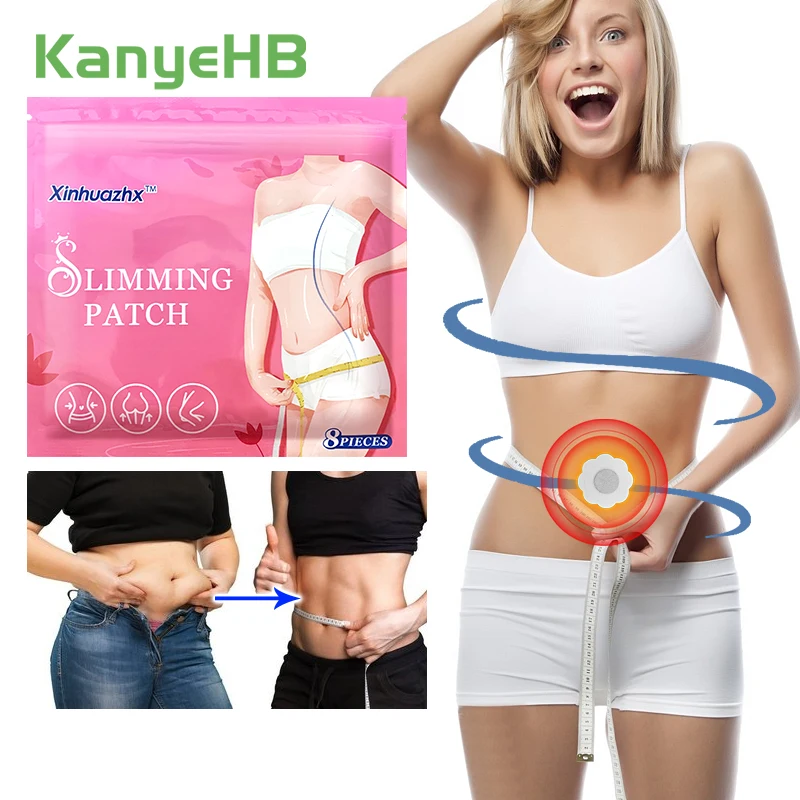 8Pcs=1Bag Slimming Patch Fast Burning Fat & Lose Weight Products Natural Herbal Navel Sticker Body Detox Shaping Patches H141