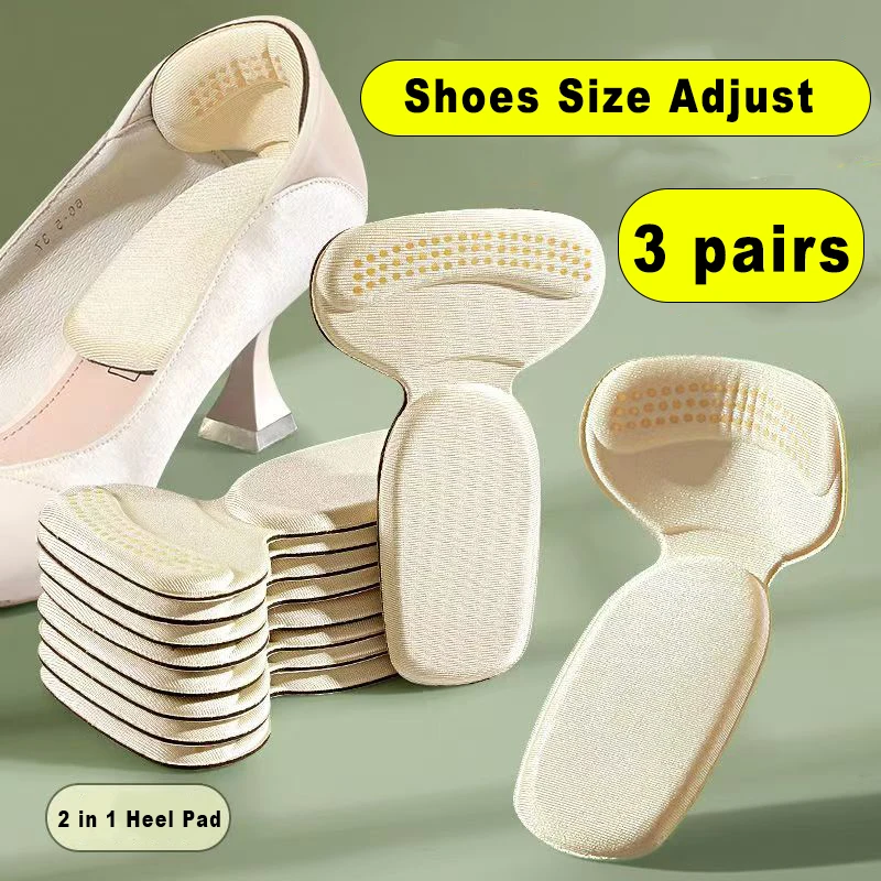 6pcs Heel Pads for Shoes Too Big Adjust Size Sponge Heel Protector Stickers High Heels Pain Relief Inserts Foot Insoles Women