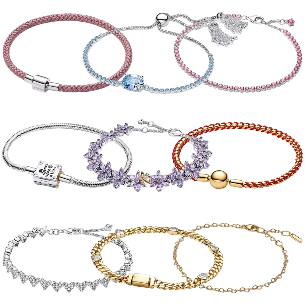 2026 Neu 925 Silber Laborpflanzen-Exemplar Liebes-Lederseil geflochtenes Damenarmband Exquisites DIY Schmuckgeschenk