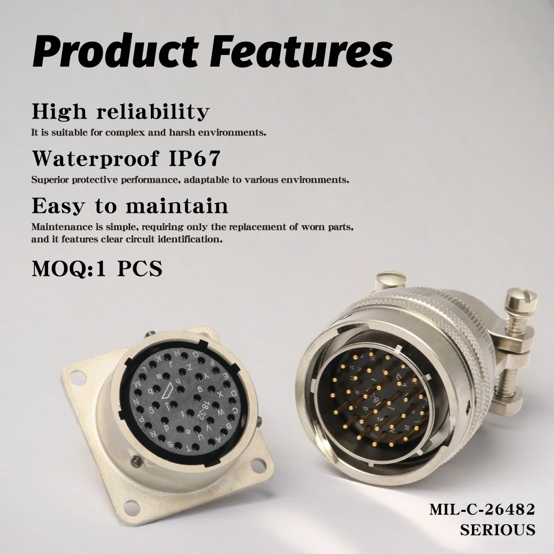 Electrical metal waterproof connector mil-c-26482 specification pt06e 14-19 connector 19-pin ms 26482 connector