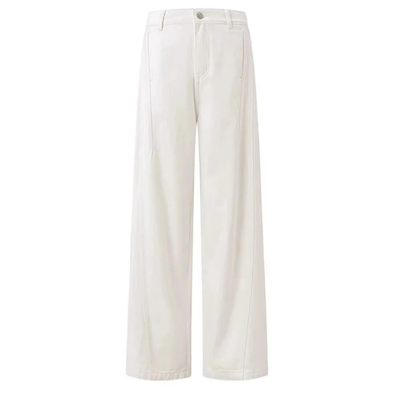 

White Wide Leg Jeans for Women High Waist Loose Fit Denim Pants Spring Casual Straight Leg Style