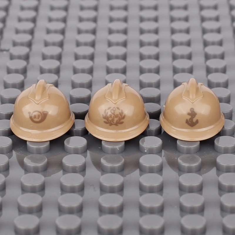Figurines de Soldats Français de Guerre Militaire WW2, Pièces de Casque, décennie s de Construction, Chapeau Médical de l'Armée, Arme, Accessoire MOC, Briques, Jouet Cadeau pour Enfant