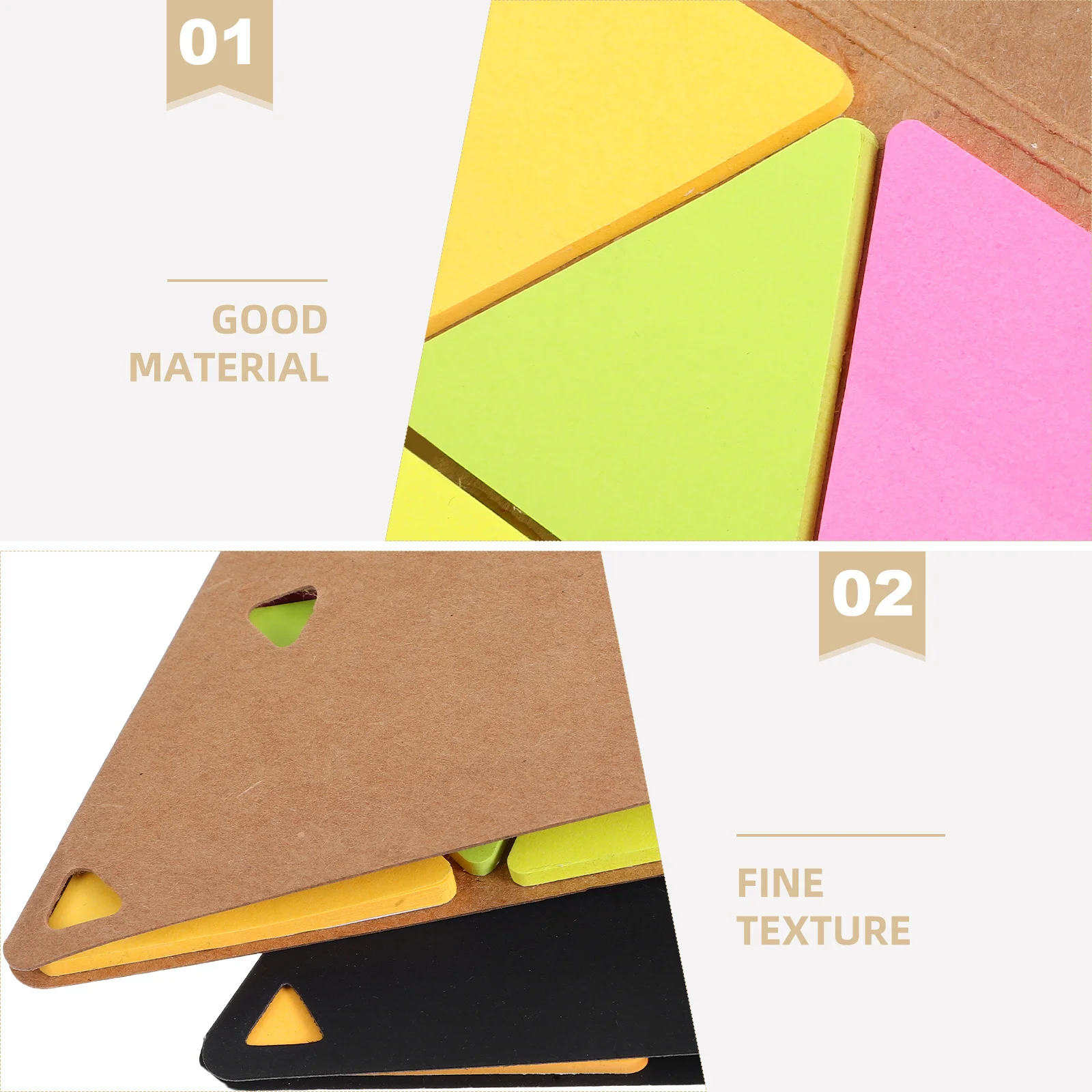 4Sets Triangular Memo Pad Set Strong Adhesion Reusable Notepad for Students Teachers Classroom Work Supplies Aesthetic